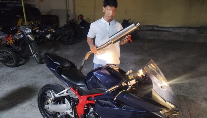 Jaga Kondusivitas Malam Hari, Polres Pematangsiantar Tindak Delapan Motor Knalpot Brong