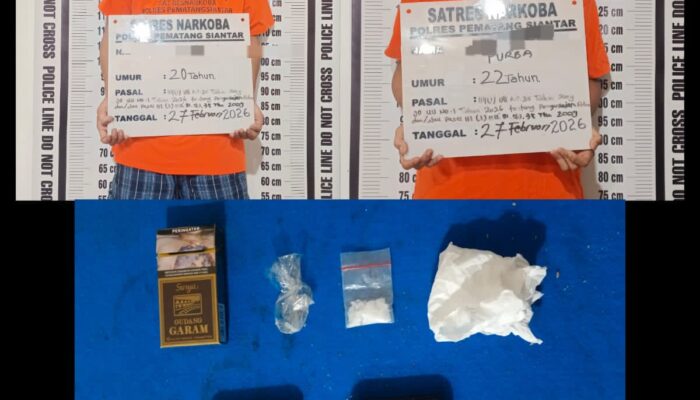 Polres Pematangsiantar Ringkus Dua Pemuda di Teras Rumah, 2 Paket Sabu Seberat 1,76 Gram Diamankan