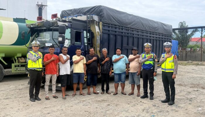 Ops Ketupat Toba 2026, Sat Lantas Polres Pematangsiantar Sosialisasikan Pembatasan Operasional Truk Sumbu 3