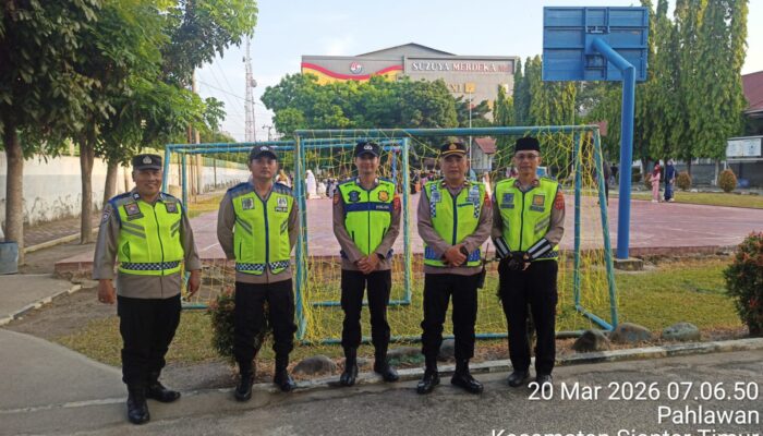 Sejak Subuh, Polisi Siaga Amankan Sholat Idul Fitri Muhammadiyah di Pematangsiantar