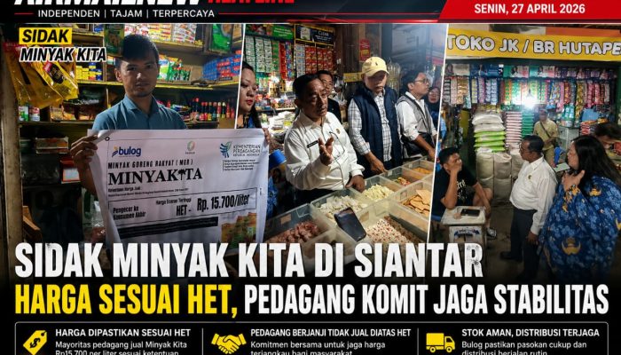 Sidak Minyak Kita di Siantar Pastikan Harga Sesuai HET Rp 15.700; Pedagang Komit Jaga Stabilitas