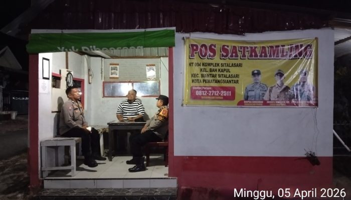 Cegah Kejahatan, Polsek Siantar Martoba Gelar Sapa Siskamling di Pos Kamling
