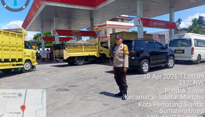 Polsek Siantar Martoba Monitoring dan Pengamanan Penyaluran BBM di Sejumlah SPBU