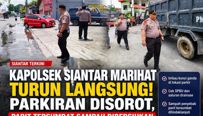 Kapolsek Siantar Marihat Turun Langsung! Parkiran Disorot, Parit Tersumbat Sampah Dibersihkan