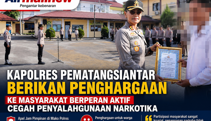 Warga Jadi Garda Depan! Kapolres Pematangsiantar Beri Penghargaan Anti Narkoba