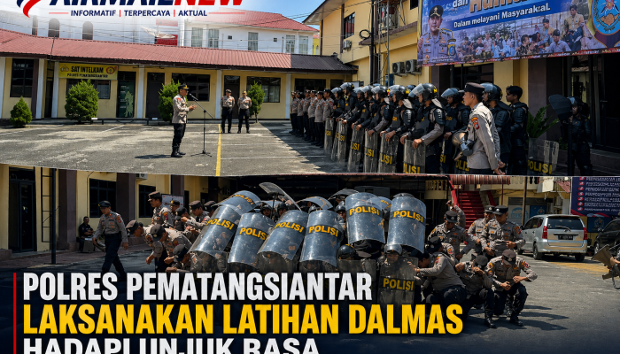 Siaga Hadapi Unjuk Rasa, Polres Pematangsiantar Matangkan Latihan Dalmas