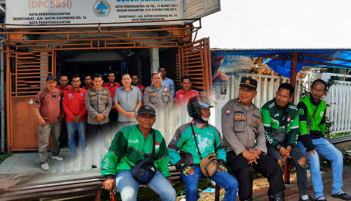 Sat Binmas Polres Pematangsiantar Sambangi Kantor DFC FTA SBSI dan Komunitas Grab