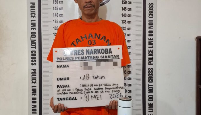 Polres Pematangsiantar Amankan Pria Pemilik Sabu 4,88 Gram di Jalan Ring Road