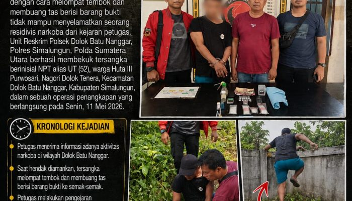 Residivis Narkoba Kembali Ditangkap, Polsek Dolok Batu Nanggar Gagalkan Peredaran Sabu