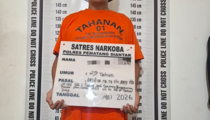 Polres Pematangsiantar Tangkap Pemilik Ganja 21,66 Gram di Jalan Sitalasari