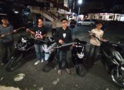 Polres Pematangsiantar Patroli Hingga Subuh, Empat Sepeda Motor Knalpot Brong Diamankan