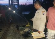 Respon Cepat Polsek Bandar Huluan Olah TKP: Pria Pengidap Gangguan Jiwa Tewas Tertabrak Kereta Api
