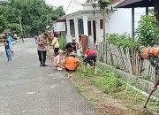 Polsek Siantar Marihat Bersama Tiga Pilar dan Warga Gotong Royong di Jalan Negeri Bosar