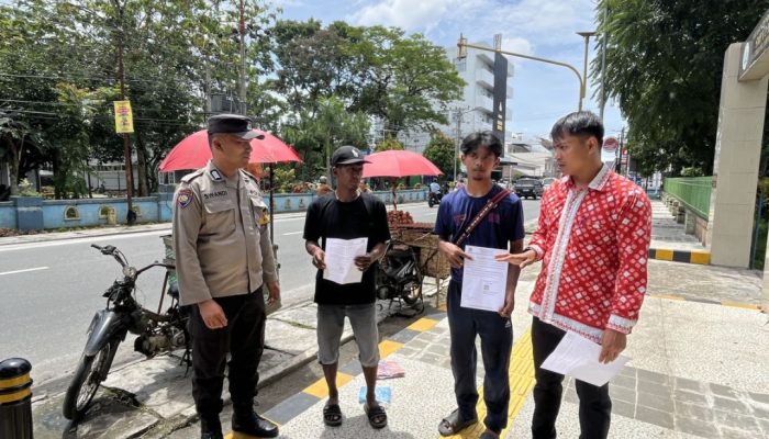 Polsek Siantar Selatan Himbau PKL Tidak Berjualan di Trotoar Jalan Gereja