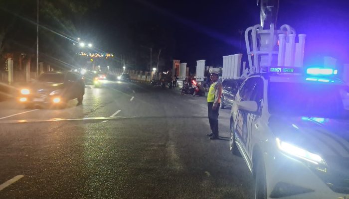 Sat Lantas Polres Pematangsiantar Gelar Blue Light Patrol, Jaga Kamtibmas dan Kelancaran Arus Lalu Lintas