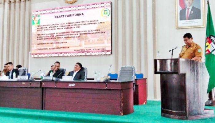 DPRD Simalungun Gelar Paripurna Penyampaian Laporan Pansus LKPj Bupati 2025