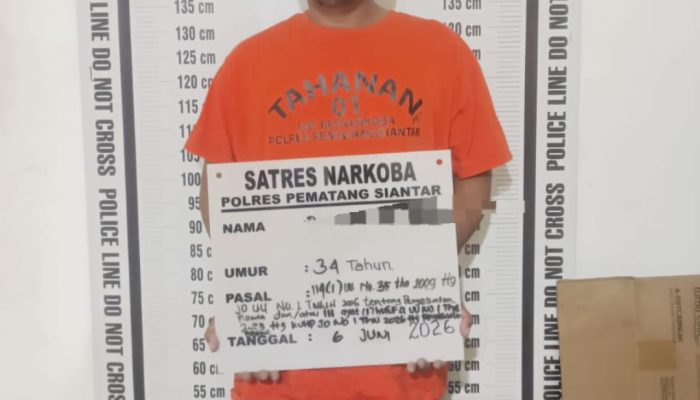 Residivis Narkotika Ditangkap di Pematangsiantar, Polisi Sita 88,14 Gram Ganja