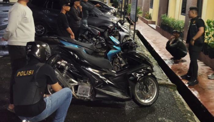 Timsus Dayok Mirah Amankan Tiga Sepeda Motor Berknalpot Brong Saat Patroli Malam