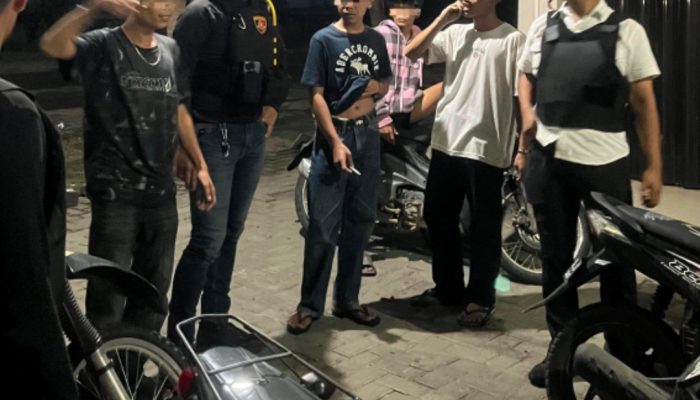 Patroli Malam Minggu, Polres Pematangsiantar Amankan Tujuh Sepeda Motor Knalpot Brong