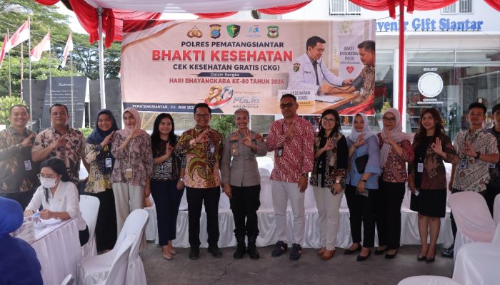 Sambut HUT Bhayangkara ke-80, Polres Pematangsiantar Gelar Pemeriksaan Kesehatan Gratis