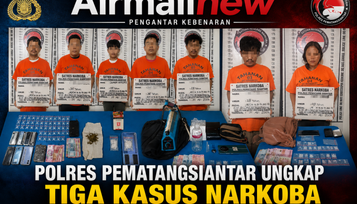 Polres Pematangsiantar Ungkap Tiga Kasus Narkoba, Tujuh Tersangka Diamankan dengan Barang Bukti Puluhan Gram Sabu dan Ganja