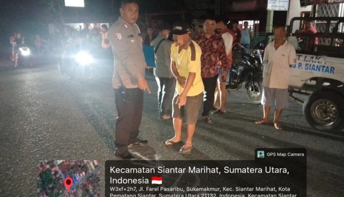 Respons Cepat Laporan Call Center 110, Unit Gakkum Polres Pematangsiantar Cek TKP Laka Lantas di Jalan Jambu