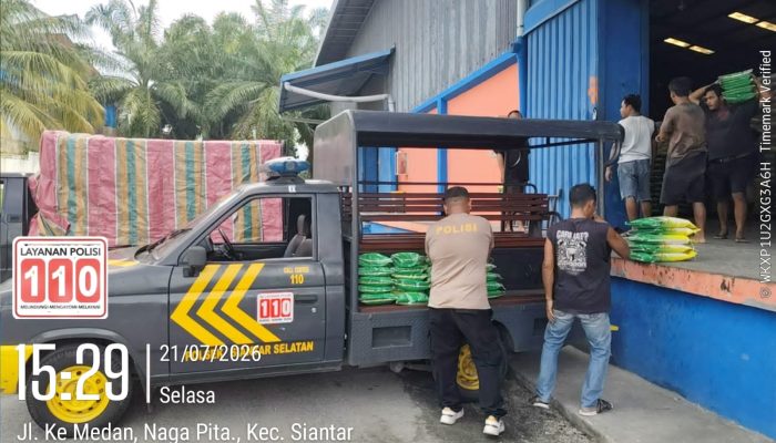 GPM Polsek Siantar Selatan Disambut Antusias, 100 Karung Beras SPHP Ludes Terjual