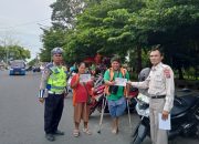 Satlantas Polres Pematangsiantar Edukasi Tertib Berlalu Lintas di Taman Bunga