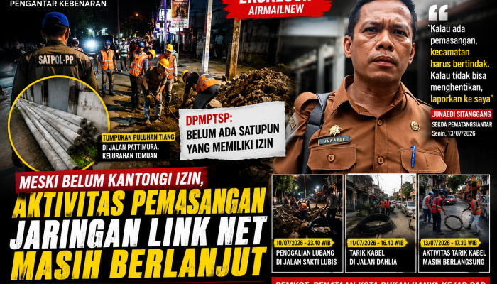 Meski Belum Kantongi Izin, Aktivitas Pemasangan Jaringan Link Net Masih Berlanjut di Pematangsiantar