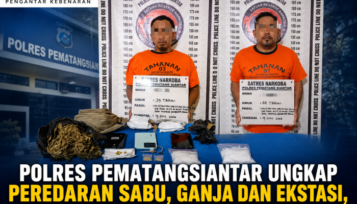 Polres Pematangsiantar Ungkap Peredaran Sabu, Ganja dan Ekstasi, Dua Tersangka Ditangkap