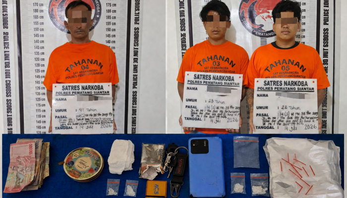 Polres Pematangsiantar Ringkus Tiga Pelaku Narkoba dalam Semalam, Sita Sabu 16,14 Gram dan Ganja