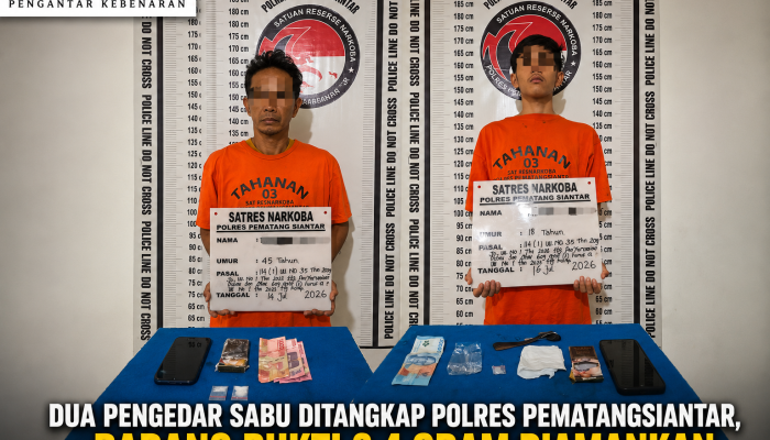 Polres Pematangsiantar Tangkap Dua Pengedar Sabu dalam Operasi Berbeda, Sita Barang Bukti 3,4 Gram