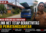 Meski Berulang Kali Dihentikan, Aktivitas Pemasangan Tiang Link Net Masih Berlanjut di Pematangsiantar