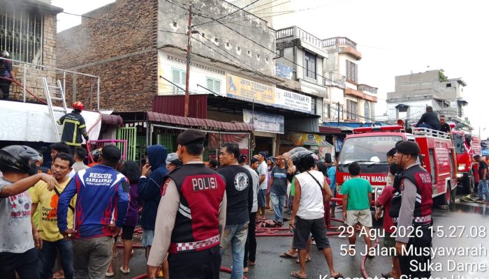 Ruko di Jalan Patuan Nagari Terbakar, Api Diduga Dipicu Korsleting Listrik