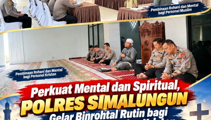 Perkuat Mental dan Spiritual, Polres Simalungun Rutin Gelar Binrohtal
