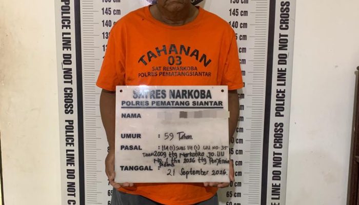 Polres Pematangsiantar Amankan Residivis Narkotika Milik Ganja 106,29 Gram di Jalan Cemara