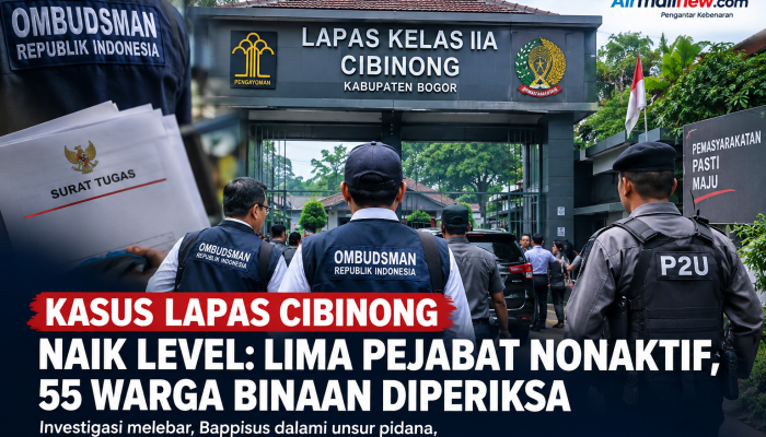 Kasus Lapas Cibinong Naik Level: Lima Pejabat Nonaktif, 55 Warga Binaan Diperiksa