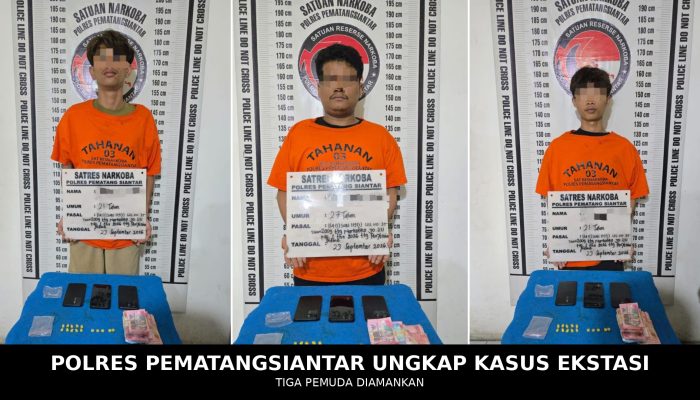 Polres Pematangsiantar Ungkap Kasus Ekstasi, Tiga Pemuda Diamankan