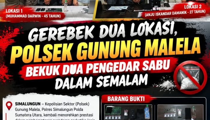 Dua Terduga Pengedar Sabu Diringkus di Kecamatan Siantar, Polisi Kejar Pemasok