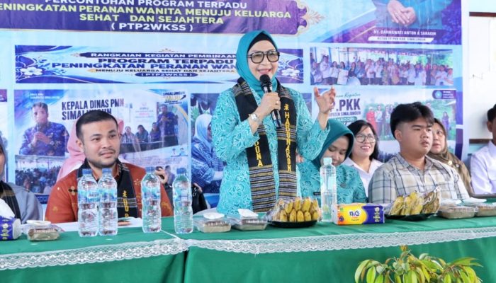 TP PKK Simalungun Sambut Evaluasi PTP2WKSS Sumut di Nagori Silou Huluan