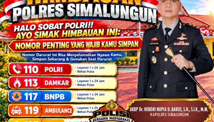 Cuaca Ekstrem, Polres Simalungun Imbau Warga Waspada dan Sebarkan Nomor Darurat