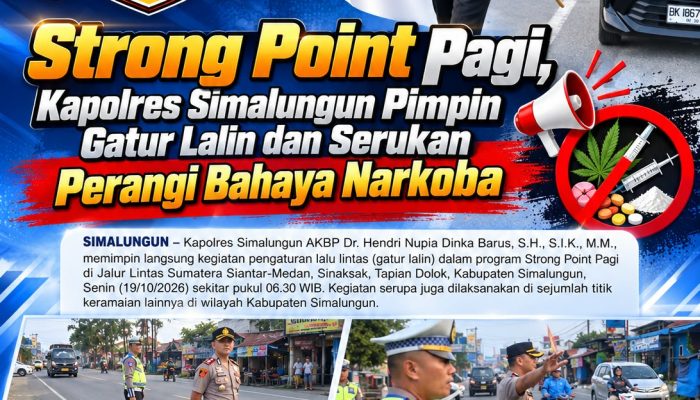 Kapolres Simalungun AKBP Dr. Hendri Barus Turun ke Jalan, Atur Lalin Pagi di Jalur Siantar–Medan