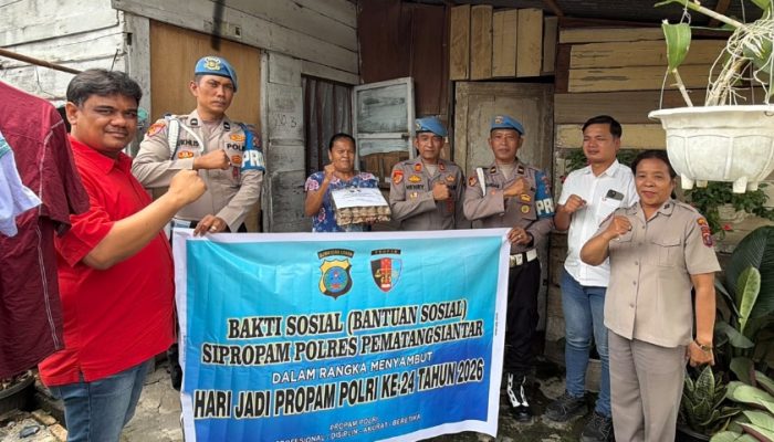Sambut HUT ke-24 Propam Polri, Propam Polres Pematangsiantar Salurkan Bantuan Sembako