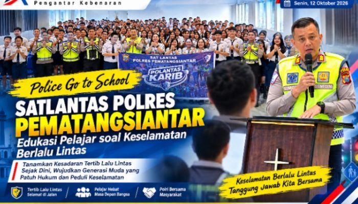 Police Go to School, Satlantas Polres Pematangsiantar Edukasi Pelajar soal Keselamatan Berlalu Lintas