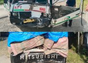 L-300 Tabrak Pick Up di Tapian Dolok, Lima Orang Jadi Korban
