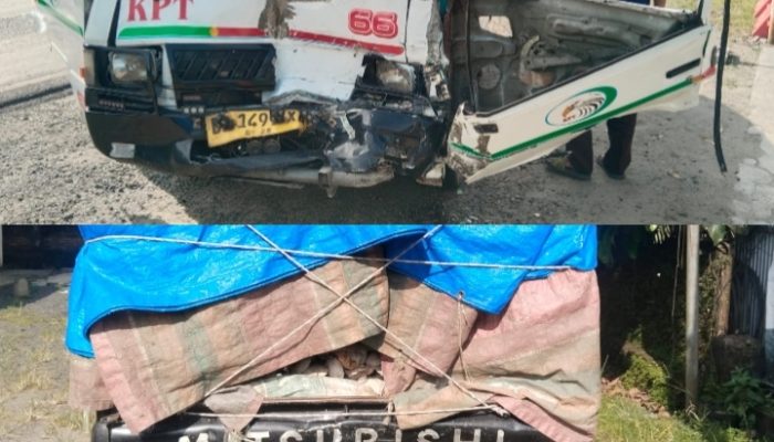L-300 Tabrak Pick Up di Tapian Dolok, Lima Orang Jadi Korban